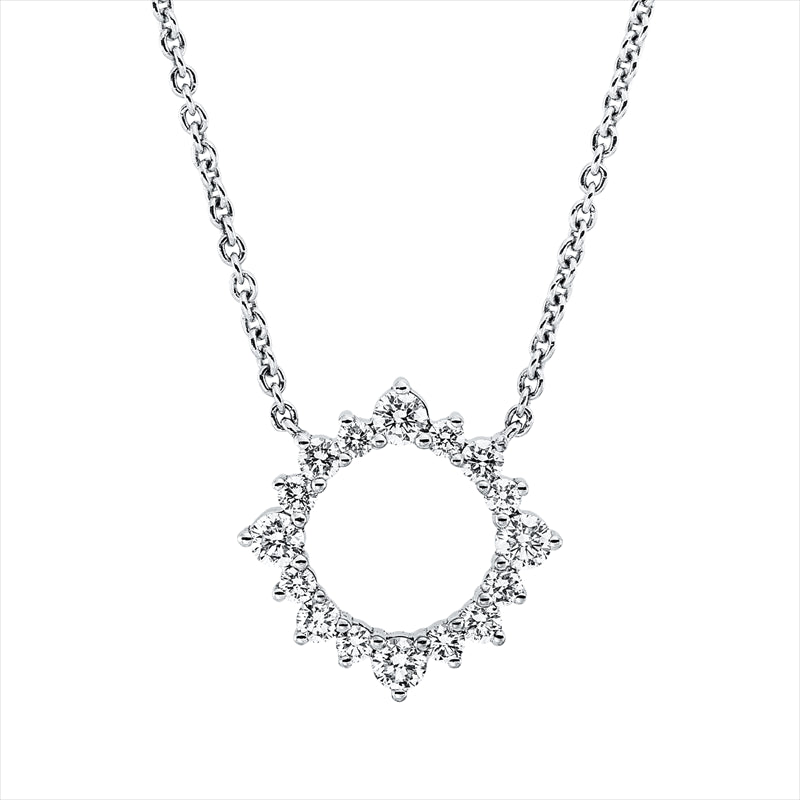 Collier    aus 750/-18 Karat Weißgold mit 16 Diamanten 0