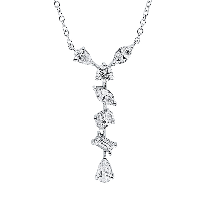Collier    aus 585/-14 Karat Weißgold mit 7 Diamanten 1