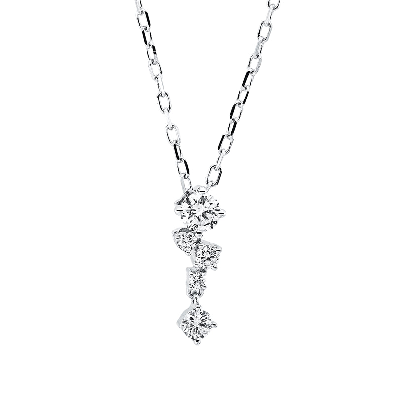 Collier    aus 750/-18 Karat Weißgold mit 5 Diamanten 0