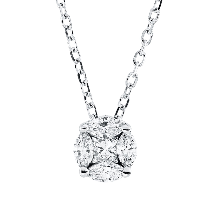 Collier    aus 750/-18 Karat Weißgold mit 5 Diamanten 0