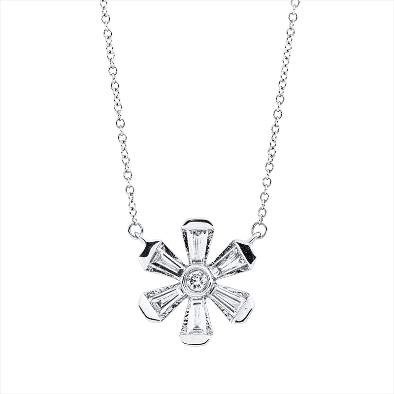 Collier    aus 750/-18 Karat Weißgold mit 7 Diamanten 0