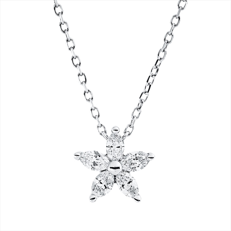 Collier    aus 750/-18 Karat Weißgold mit 5 Diamanten 0