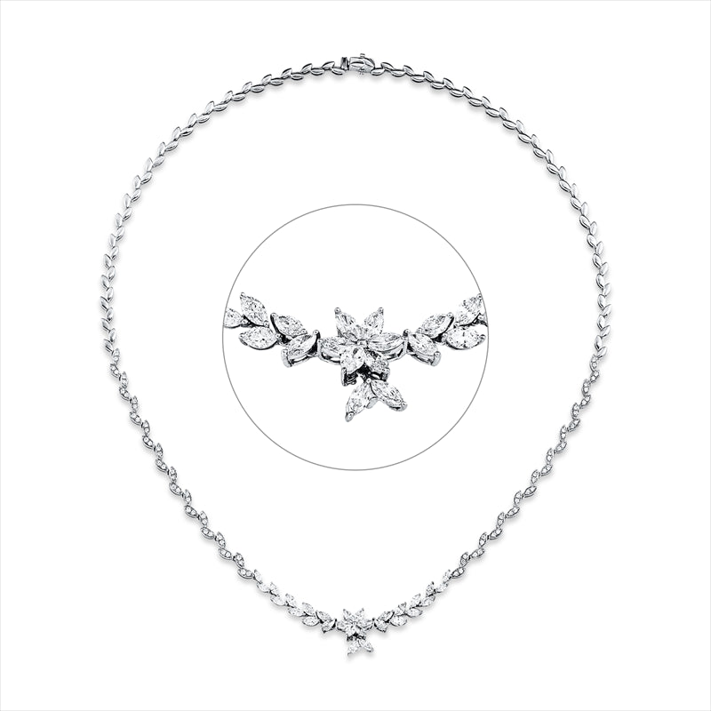 Collier    aus 750/-18 Karat Weißgold mit 108 Diamanten 2