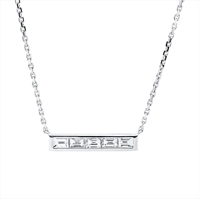Collier    aus 750/-18 Karat Weißgold mit 5 Diamanten 0