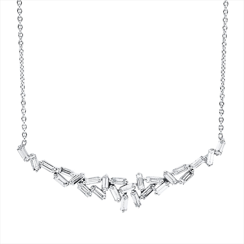 Collier    aus 750/-18 Karat Weißgold mit 25 Diamanten 0