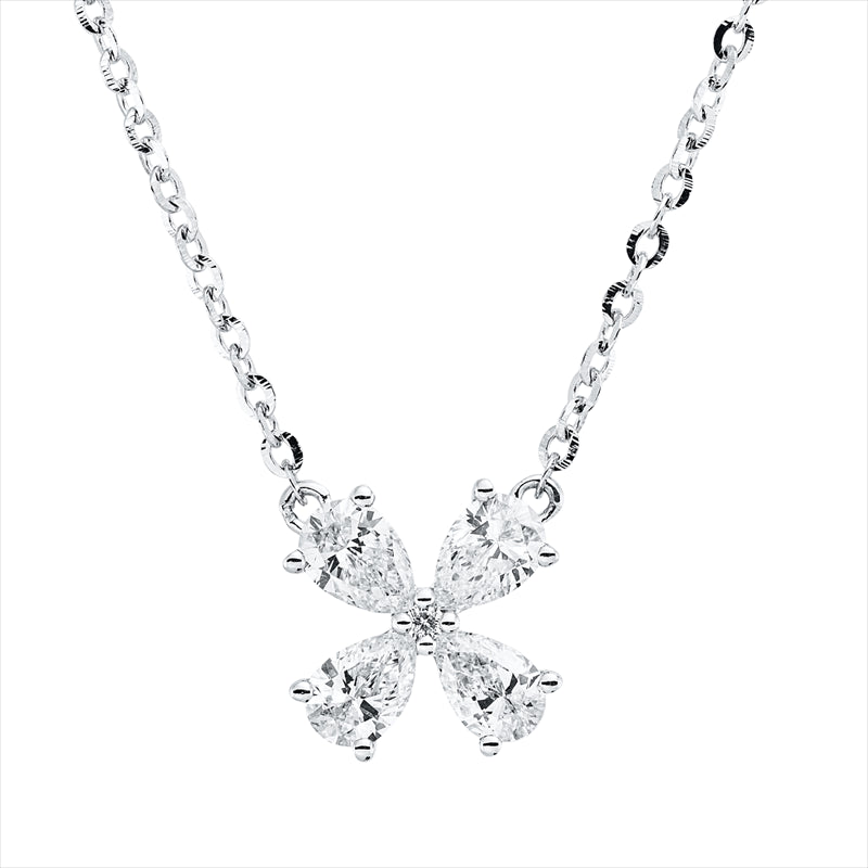 Collier    aus 750/-18 Karat Weißgold mit 5 Diamanten 0