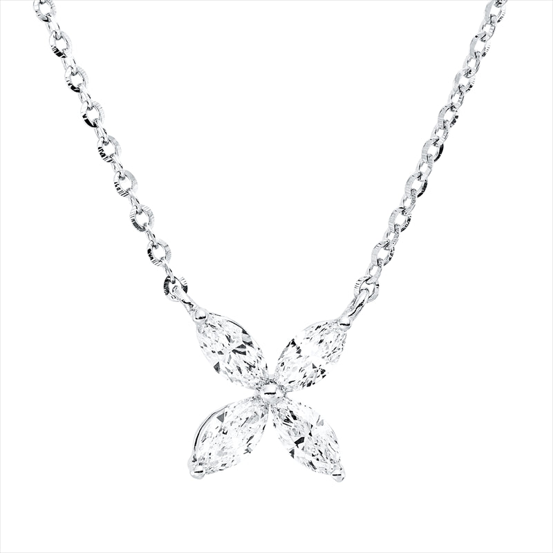 Collier    aus 750/-18 Karat Weißgold mit 4 Diamanten 0