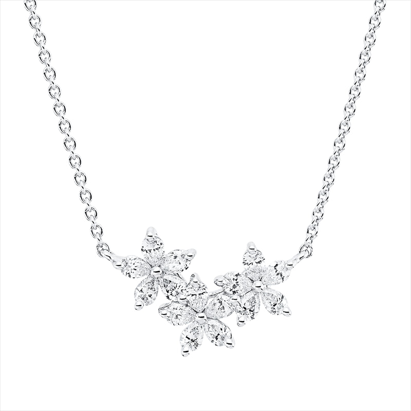 Collier    aus 750/-18 Karat Weißgold mit 15 Diamanten 0