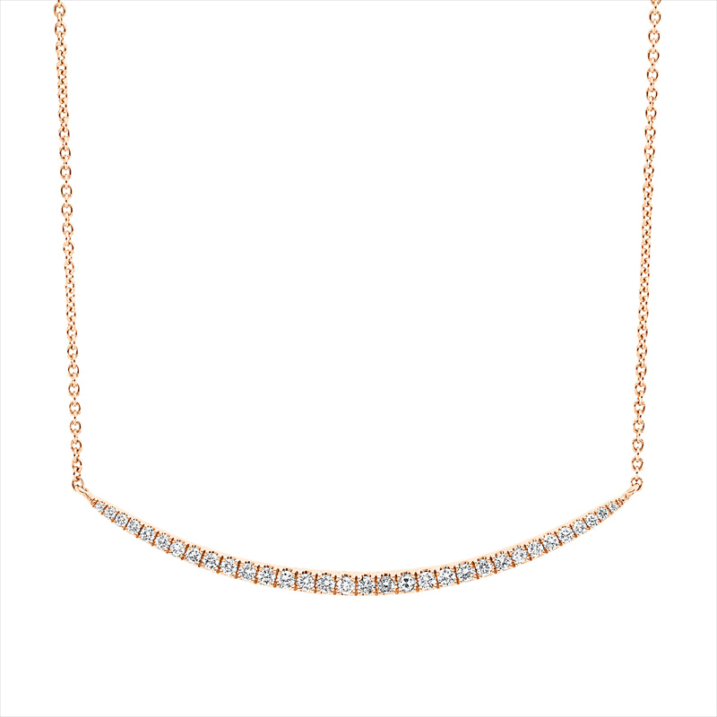Collier    aus 750/-18 Karat Rotgold mit 32 Diamanten 0