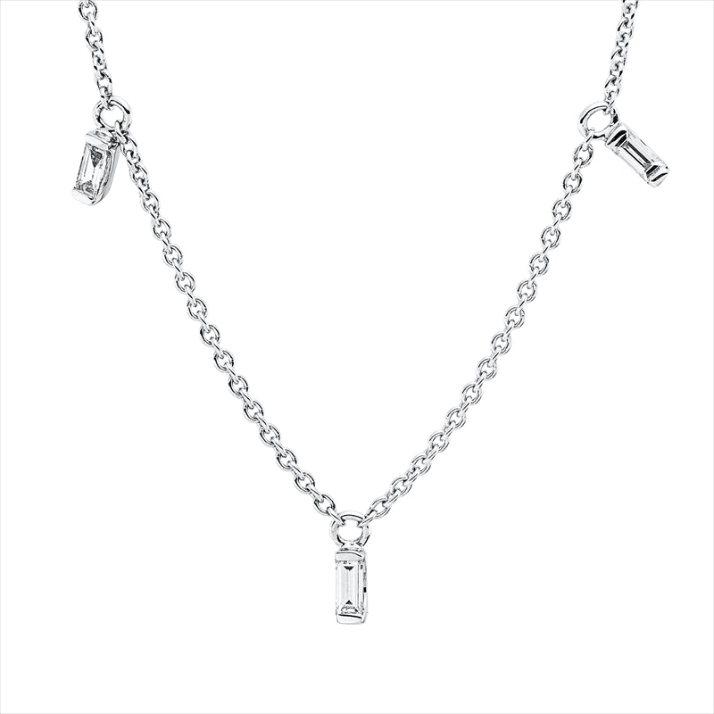 Collier    aus 750/-18 Karat Weißgold mit 5 Diamanten 0