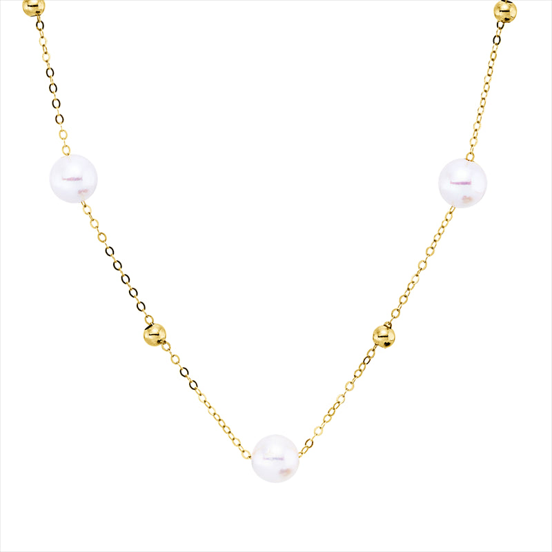 Collier   mit Süßwasserperle aus 750/-18 Karat Gelbgold  