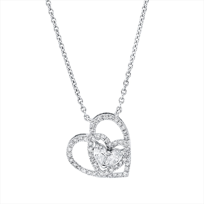 Collier    aus 750/-18 Karat Weißgold mit 53 Diamanten 0