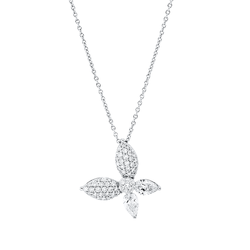 Collier    aus 750/-18 Karat Weißgold mit 55 Diamanten 1