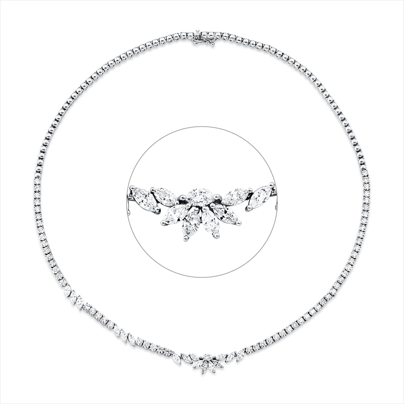 Collier    aus 750/-18 Karat Weißgold mit 76 Diamanten 6