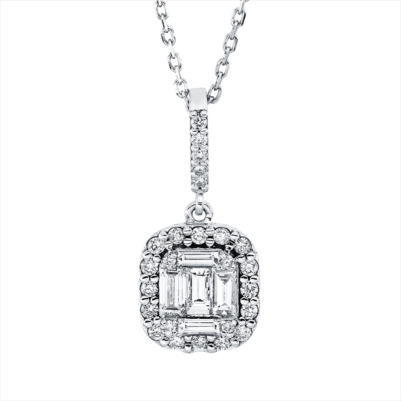 Collier    aus 585/-14 Karat Weißgold mit 30 Diamanten 0