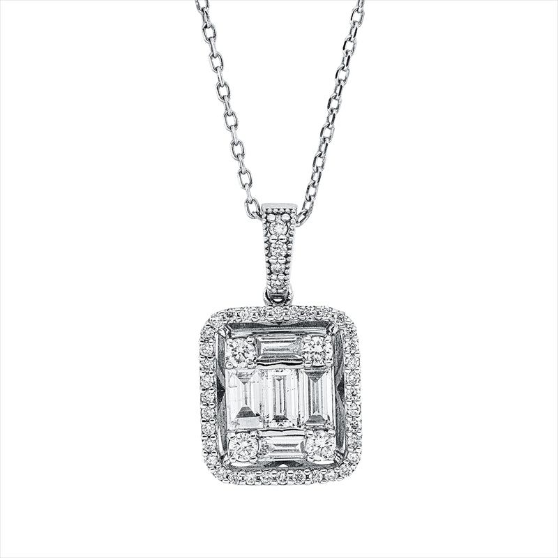 Collier    aus 585/-14 Karat Weißgold mit 49 Diamanten 0