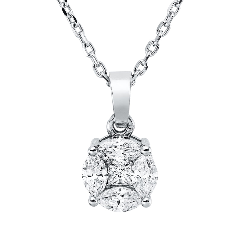 Collier    aus 750/-18 Karat Weißgold mit 5 Diamanten 0