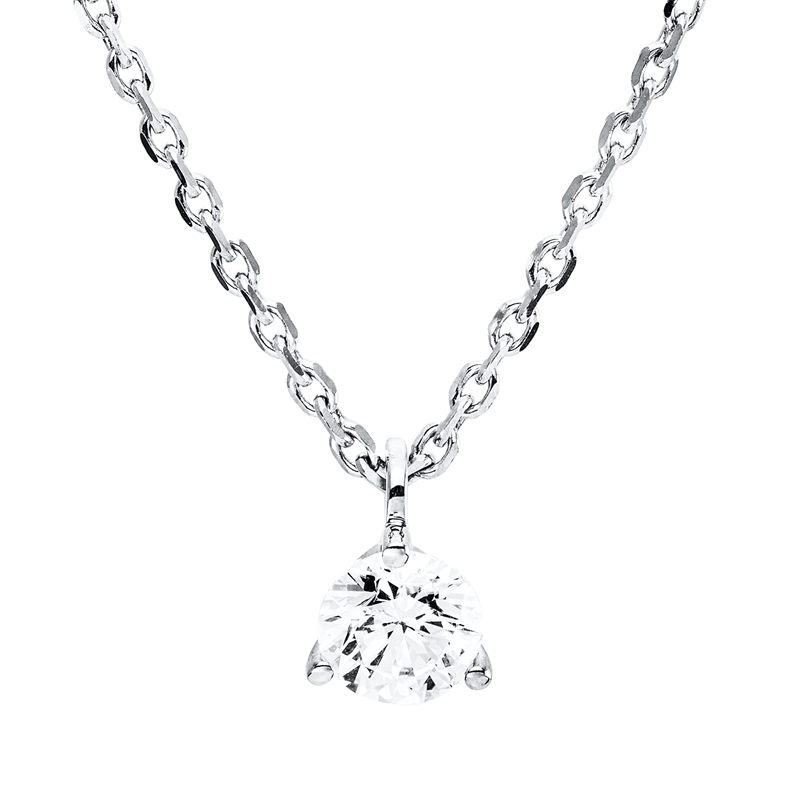 Collier    aus 750/-18 Karat Weißgold mit 1 Diamant 0
