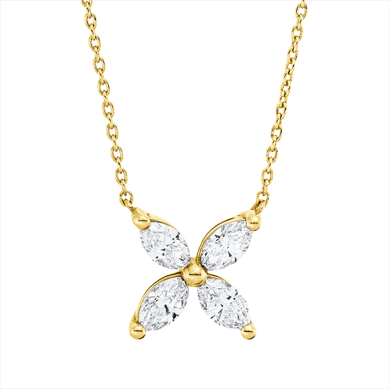 Collier    aus 750/-18 Karat Gelbgold mit 4 Diamanten 0