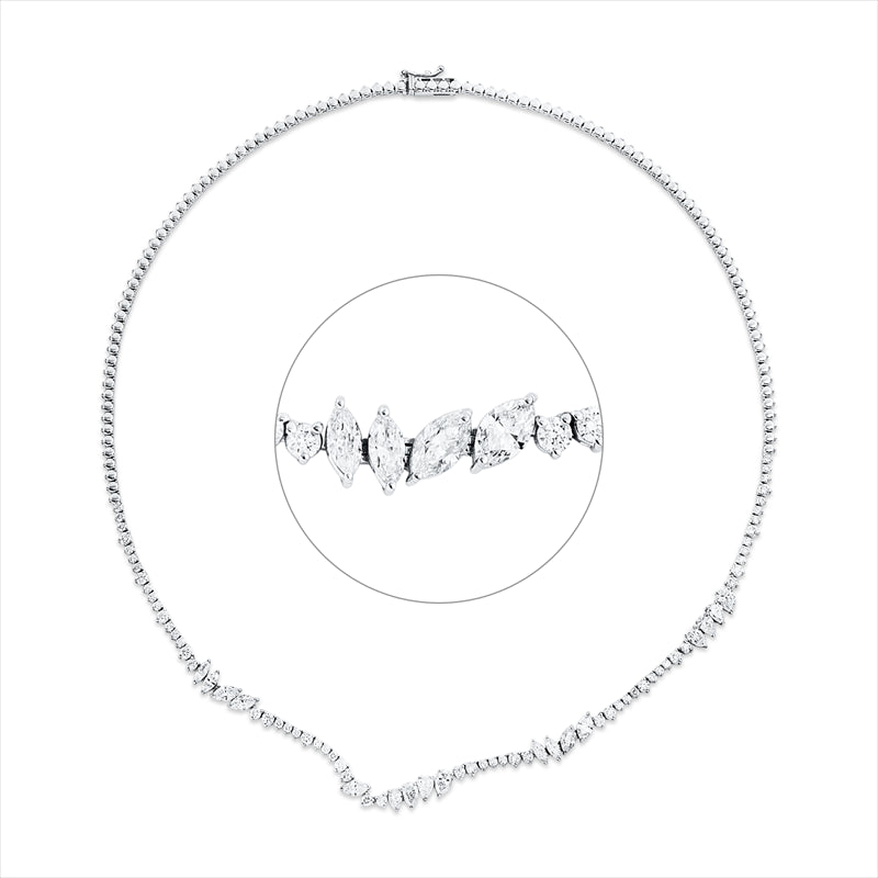 Collier    aus 750/-18 Karat Weißgold mit 78 Diamanten 4