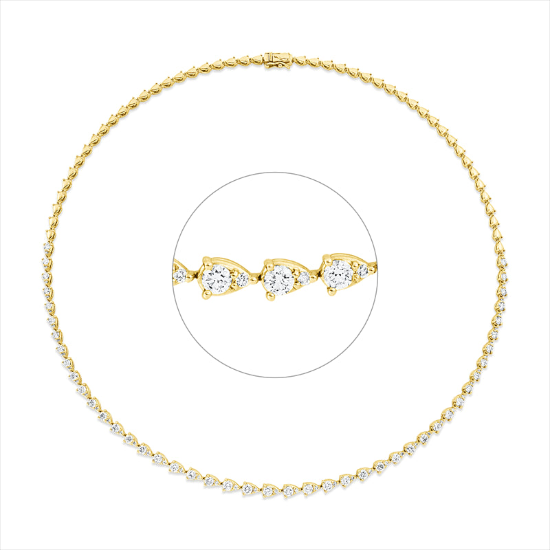 Collier    aus 750/-18 Karat Gelbgold mit 90 Diamanten 3