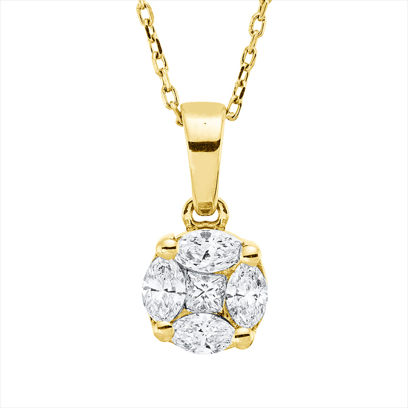 Collier    aus 750/-18 Karat Gelbgold mit 5 Diamanten 0