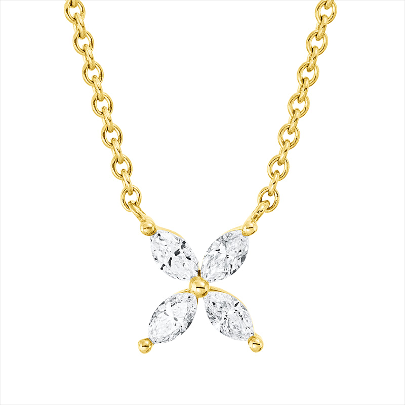 Collier    aus 750/-18 Karat Gelbgold mit 4 Diamanten 0