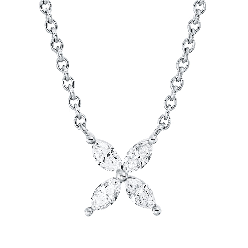 Collier    aus 750/-18 Karat Weißgold mit 4 Diamanten 0