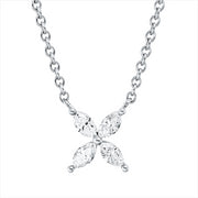 Collier    aus 750/-18 Karat Weißgold mit 4 Diamanten 0