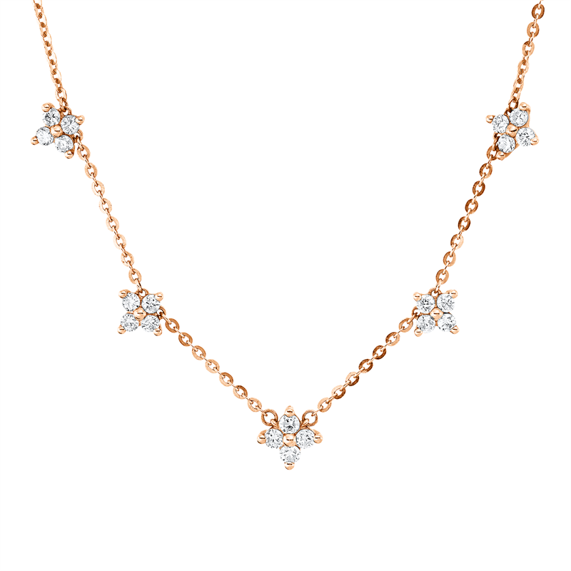 Collier    aus 750/-18 Karat Rotgold mit 20 Diamanten 0