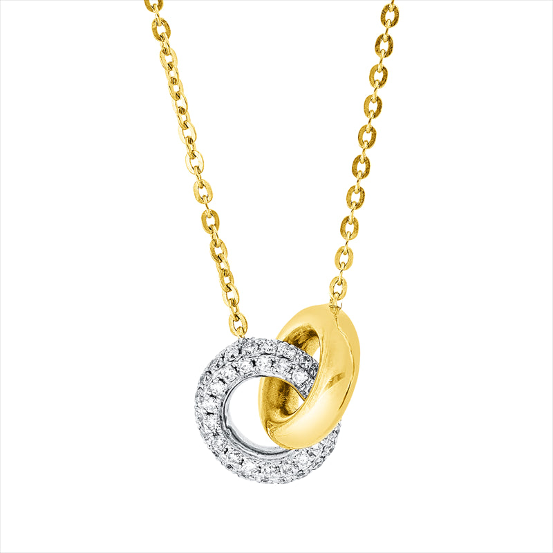 Collier    aus 750/-18 Karat Gelbgold / Weißgold mit 80 Diamanten 0
