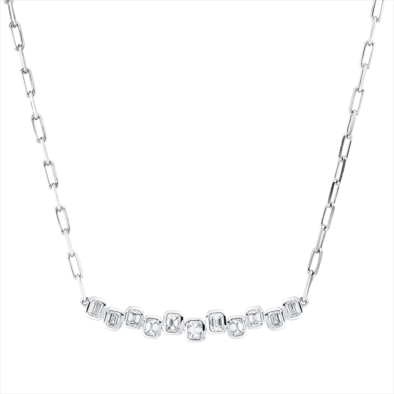 Collier    aus 750/-18 Karat Weißgold mit 11 Diamanten 1