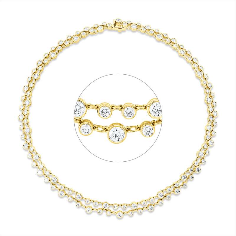 Collier    aus 750/-18 Karat Gelbgold mit 120 Diamanten 14