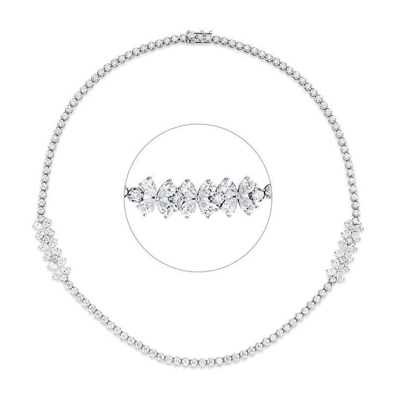 Collier    aus 750/-18 Karat Weißgold mit 135 Diamanten 9