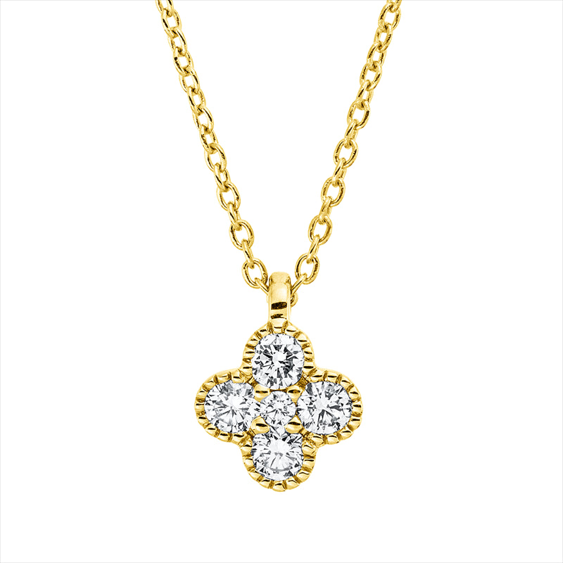 Collier    aus 750/-18 Karat Gelbgold mit 5 Diamanten 0