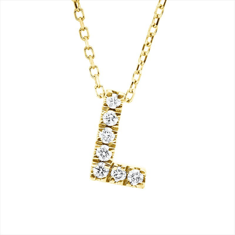 Collier    aus 750/-18 Karat Gelbgold mit 7 Diamanten 0
