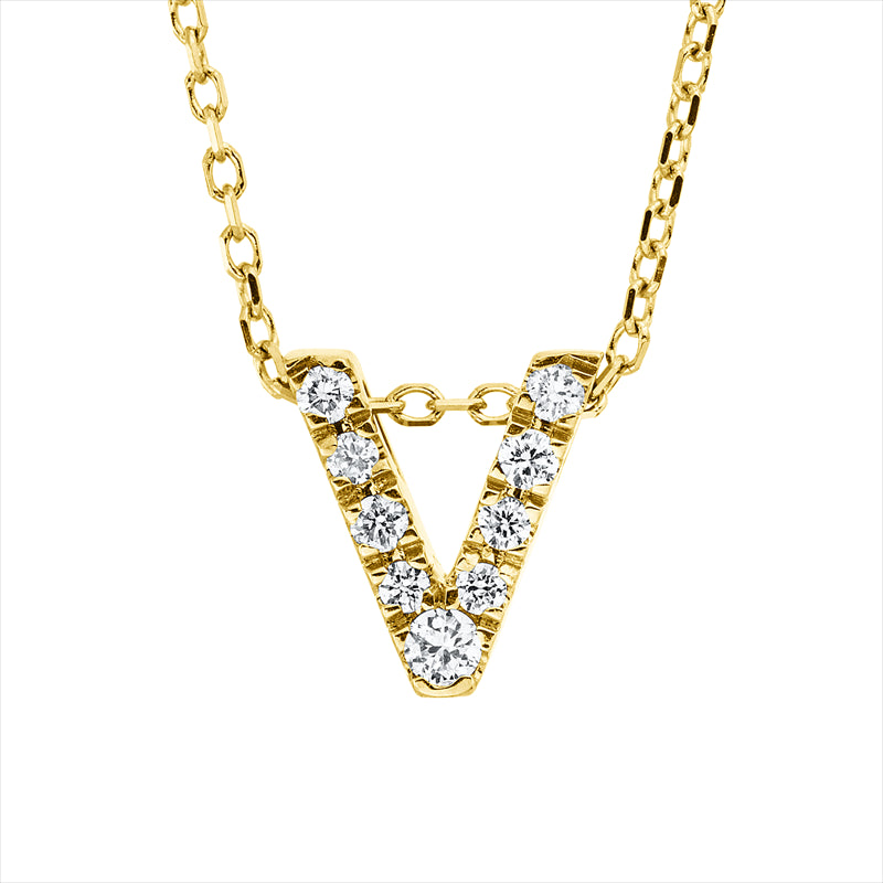 Collier    aus 750/-18 Karat Gelbgold mit 9 Diamanten 0