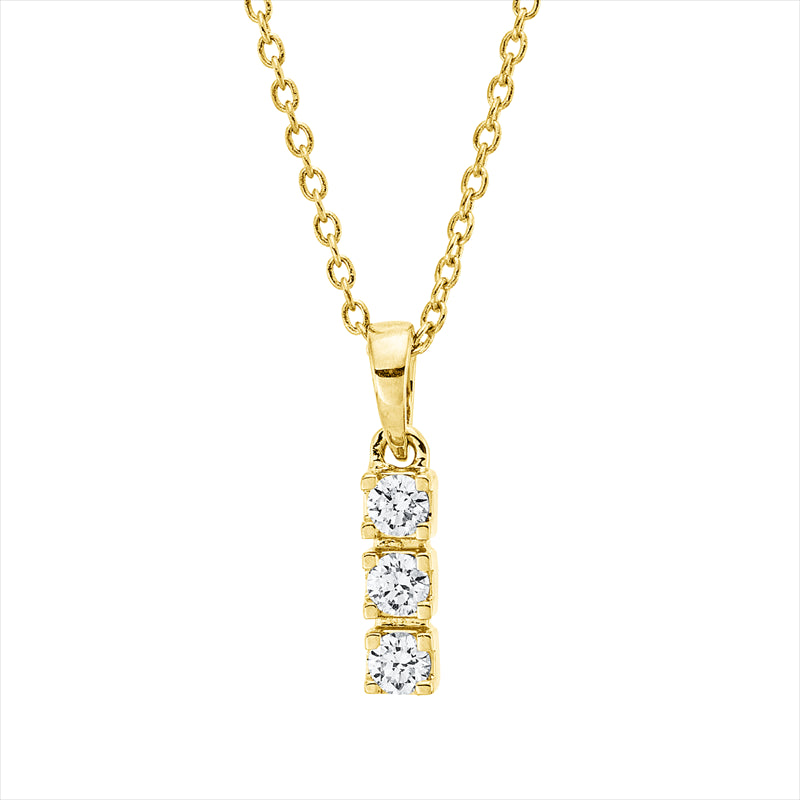 Collier    aus 750/-18 Karat Gelbgold mit 3 Diamanten 0