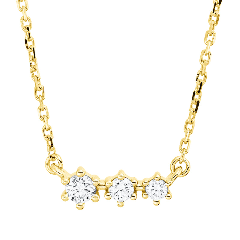 Collier    aus 750/-18 Karat Gelbgold mit 3 Diamanten 0