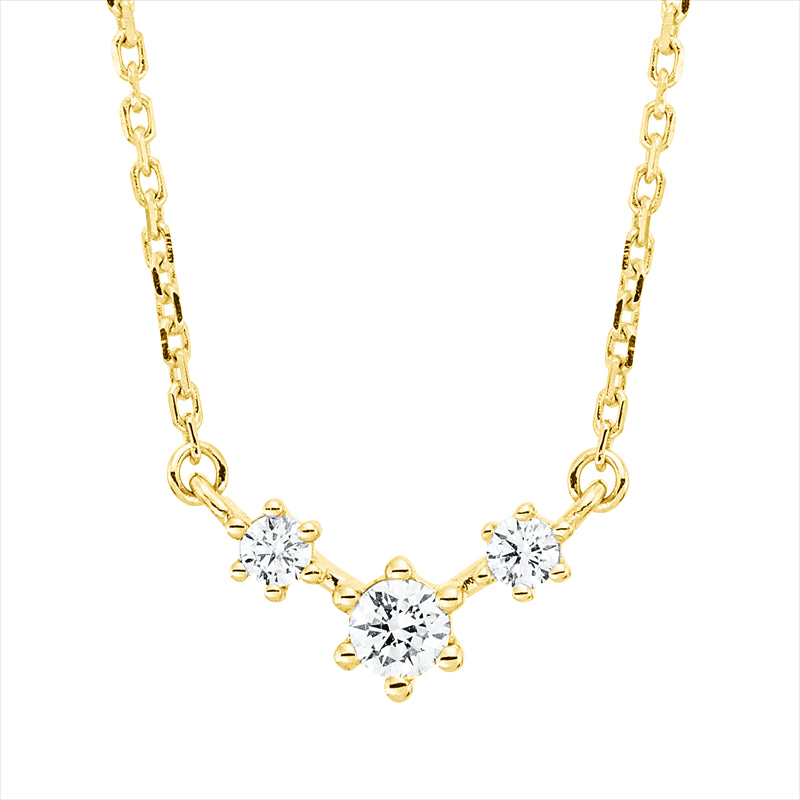 Collier    aus 750/-18 Karat Gelbgold mit 3 Diamanten 0