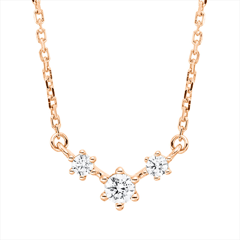 Collier    aus 750/-18 Karat Rotgold mit 3 Diamanten 0
