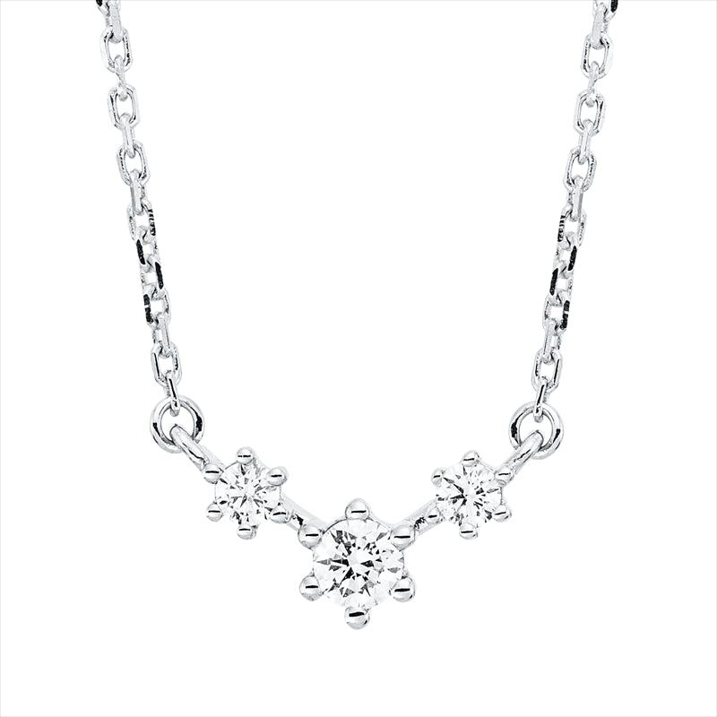 Collier    aus 750/-18 Karat Weißgold mit 3 Diamanten 0
