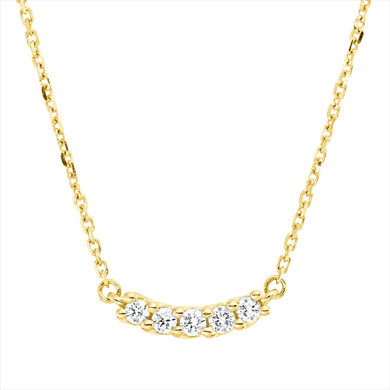 Collier    aus 750/-18 Karat Gelbgold mit 5 Diamanten 0
