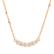 Collier    aus 750/-18 Karat Rotgold mit 5 Diamanten 0