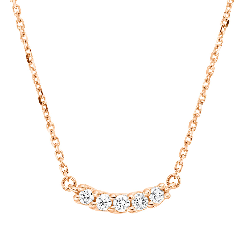 Collier    aus 750/-18 Karat Rotgold mit 5 Diamanten 0