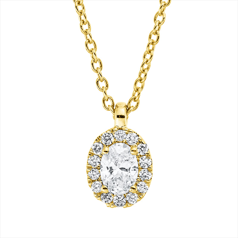 Collier    aus 750/-18 Karat Gelbgold mit 15 Diamanten 0