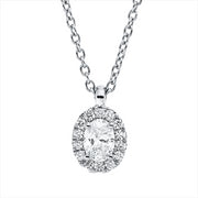 Collier    aus 750/-18 Karat Weißgold mit 15 Diamanten 0