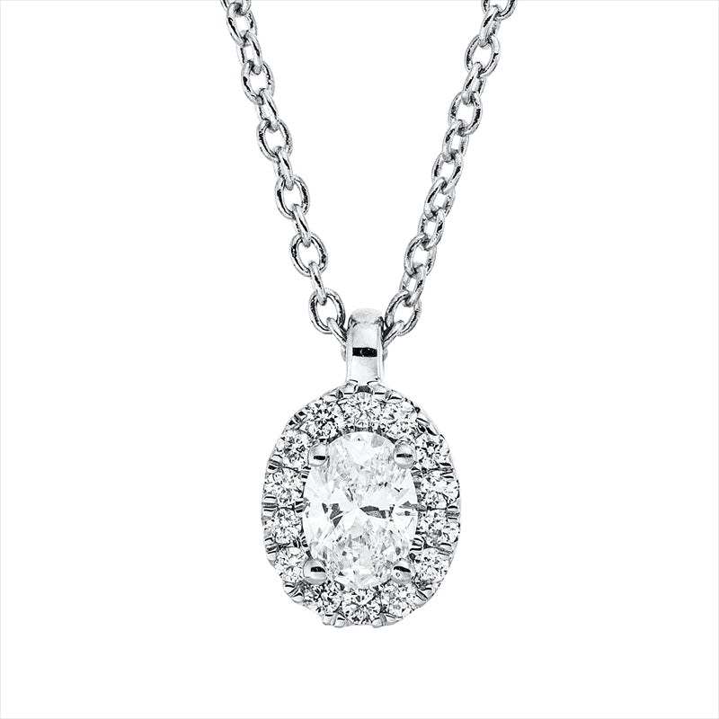 Collier    aus 750/-18 Karat Weißgold mit 15 Diamanten 0