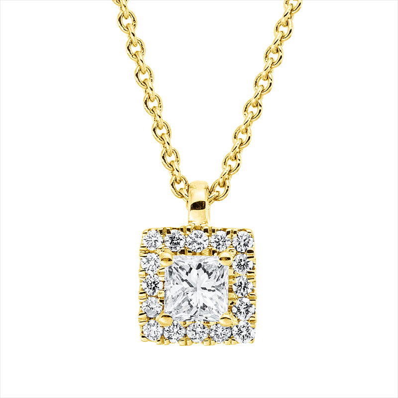 Collier    aus 750/-18 Karat Gelbgold mit 17 Diamanten 0