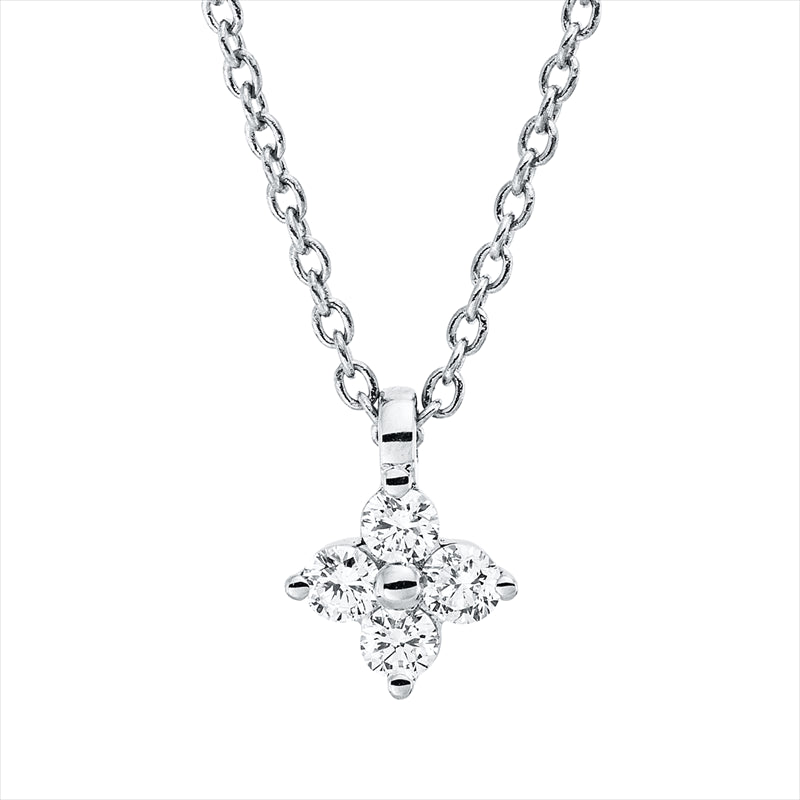 Collier    aus 750/-18 Karat Weißgold mit 4 Diamanten 0